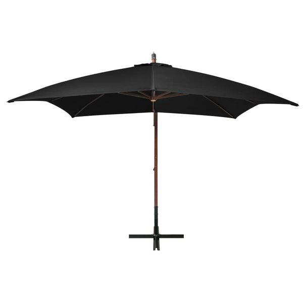 Schwarzer Ampelschirm mit Mast Sevia 3x3 m (sechs)