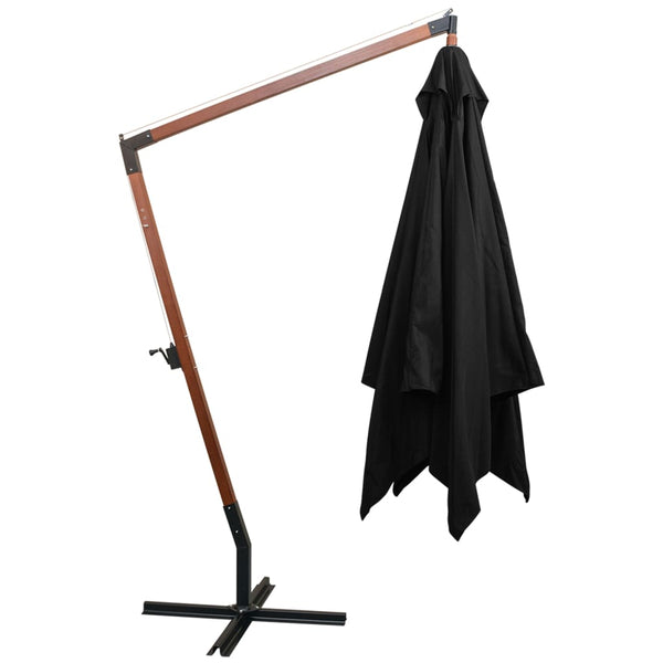 Schwarzer Ampelschirm mit Mast Sevia 3x3 m (sechs)