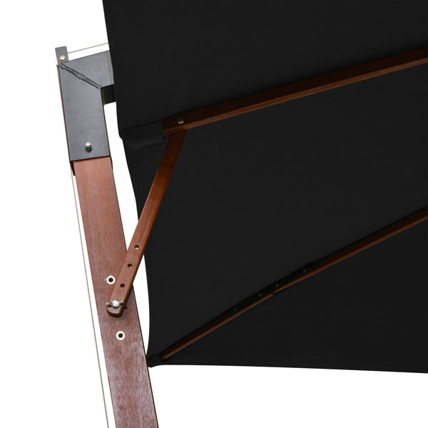 Schwarzer Ampelschirm mit Mast Sevia 3x3 m (sechs)