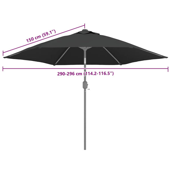 Anthrazitfarbener Sonnenschirm-Ersatzbezug Walton 300cm