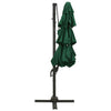 Grüner Sonnenschirm Shiloh 3x3 m (4-stufig, Aluminiumstange)