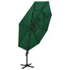 Grüner Sonnenschirm Shiloh 3x3 m (4-stufig, Aluminiumstange)