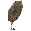 Braungrauer Sonnenschirm Shiloh 3x3 m (4-stufig, Aluminiummast)