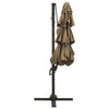 Braungrauer Sonnenschirm Shiloh 3x3 m (4-stufig, Aluminiummast)