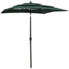 Grüner Sonnenschirm Marylee 2x2 m (3-stufig, Aluminiumstange)
