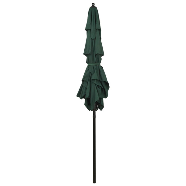 Grüner Sonnenschirm Marylee 2x2 m (3-stufig, Aluminiumstange)