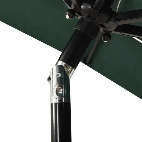 Grüner Sonnenschirm Marylee 2x2 m (3-stufig, Aluminiumstange)