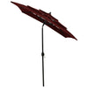 Weinroter Sonnenschirm Marylee 2x2 m (3-stufige Aluminiumstange)