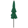 Grüner Sonnenschirm Savola 3 m (3-stufig, Aluminiumstange)