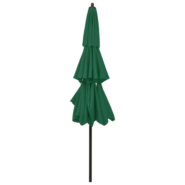 Grüner Sonnenschirm Savola 3 m (3-stufig, Aluminiumstange)