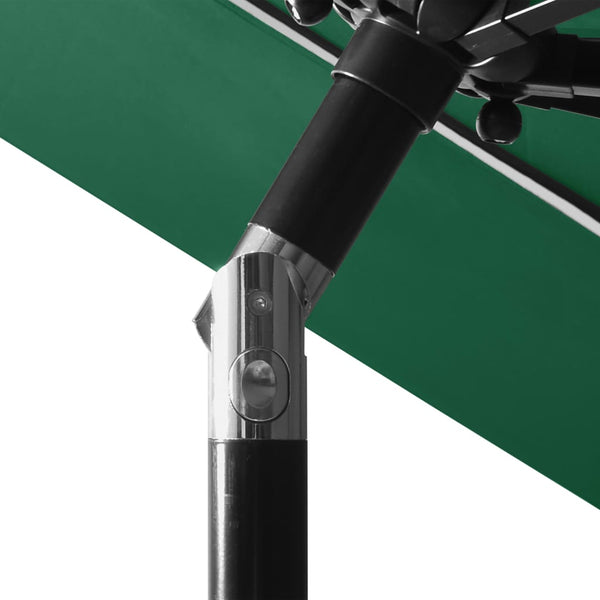 Grüner Sonnenschirm Savola 3 m (3-stufig, Aluminiumstange)