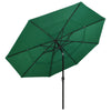 Grüner Sonnenschirm Savola 3,5 m (3-stufig, Aluminiummast)