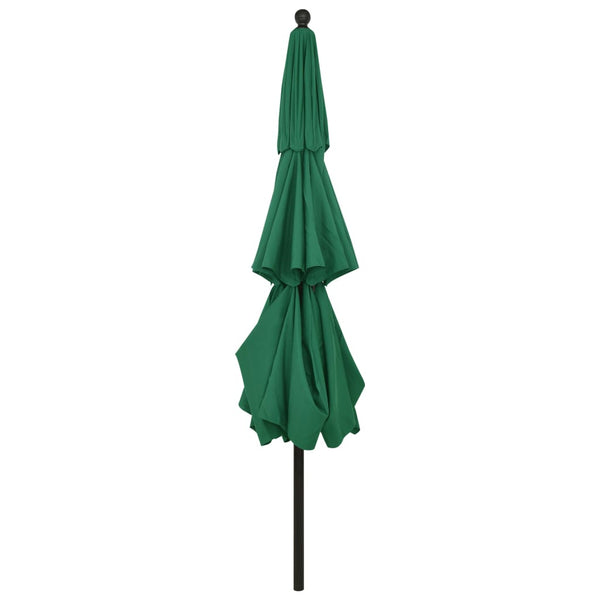 Grüner Sonnenschirm Savola 3,5 m (3-stufig, Aluminiummast)