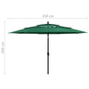 Grüner Sonnenschirm Savola 3,5 m (3-stufig, Aluminiummast)