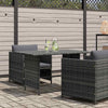 Grauer Garten-Esstisch Kindra 110x70x65cm (Polyrattan)