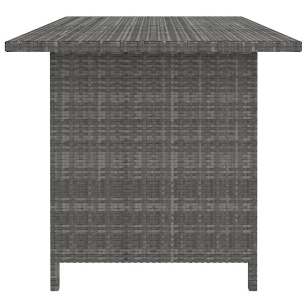 Grauer Garten-Esstisch Kindra 110x70x65cm (Polyrattan)