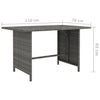 Grauer Garten-Esstisch Kindra 110x70x65cm (Polyrattan)