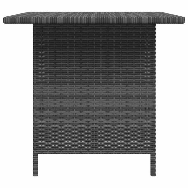 Grauer Garten-Esstisch Kindra 110x70x65cm (Polyrattan)