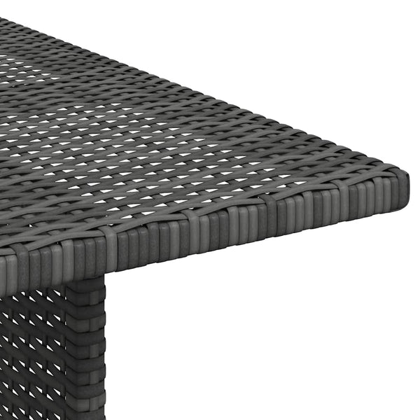 Grauer Garten-Esstisch Kindra 110x70x65cm (Polyrattan)
