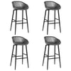 5-teiliges Bartisch-Set schwarz und grau