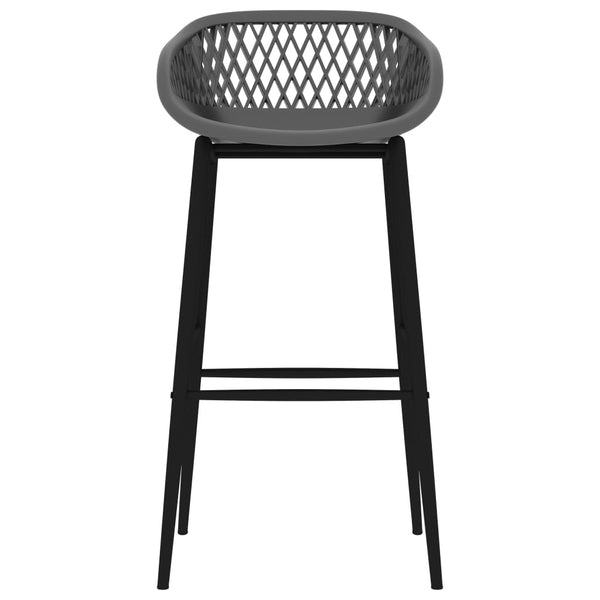 5-teiliges Bartisch-Set schwarz und grau