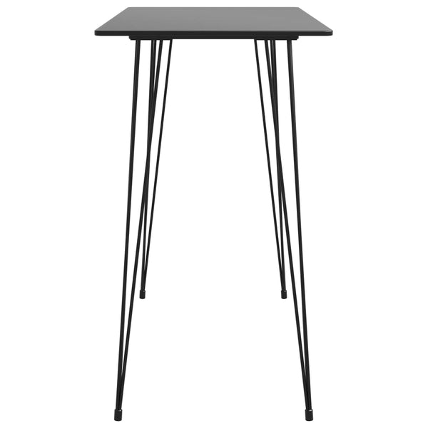 5-teiliges Bartisch-Set, Schwarz und Grau