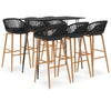 7-teiliges Barset, schwarz