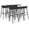 Schwarzes 7-teiliges Barset