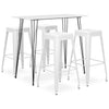 5-teiliges Bartisch-Set, weiß