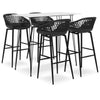 5-teiliges Bartisch-Set schwarz-weiß