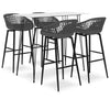 Bar-Set Kaleigh (5-teilig), weiß und grau