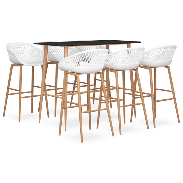 Bar-Set Leunora 7-teilig, Schwarz und Weiß