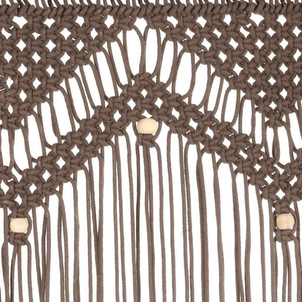 Graubrauner Makramee-Vorhang Visztian 140x240cm (Baumwolle)