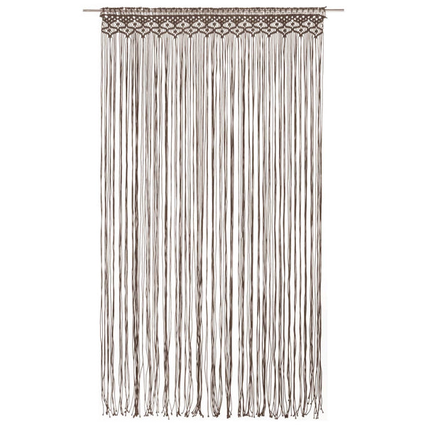 Graubrauner Makramee-Vorhang Adinus 140x240cm (Baumwolle)