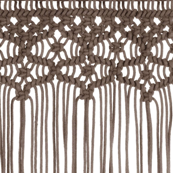 Graubrauner Makramee-Vorhang Adinus 140x240cm (Baumwolle)