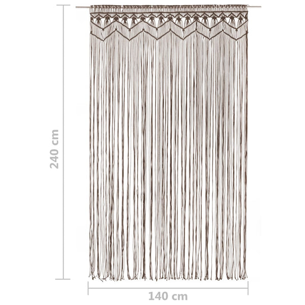 Graubrauner Makramee-Vorhang Ilaria 140x240cm (Baumwolle)