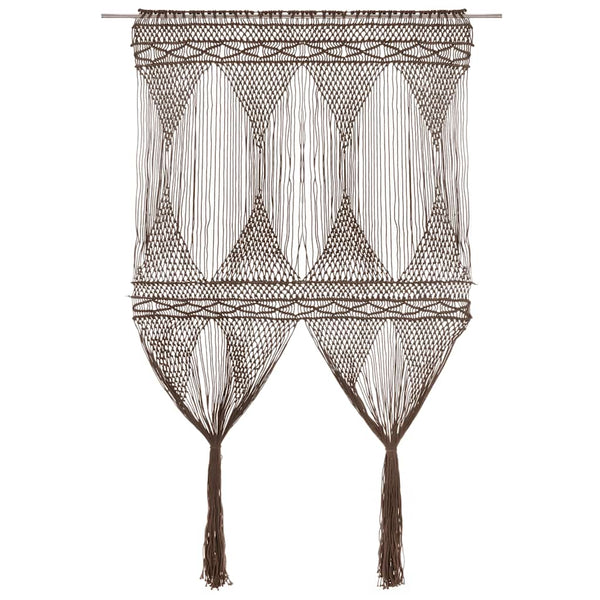 Graubrauner Makramee-Vorhang Isadore 140x240cm (Baumwolle)