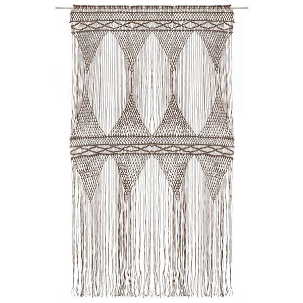 Graubrauner Makramee-Vorhang Isadore 140x240cm (Baumwolle)
