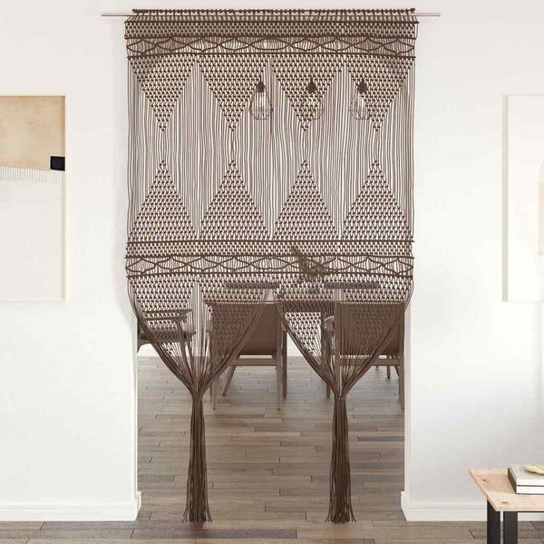 Graubrauner Makramee-Vorhang Isadore 140x240cm (Baumwolle)