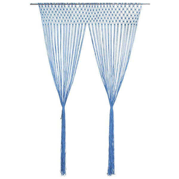Blauer Makramee-Vorhang Andre 140x240cm (Baumwolle)