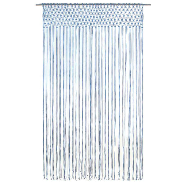 Blauer Makramee-Vorhang Andre 140x240cm (Baumwolle)