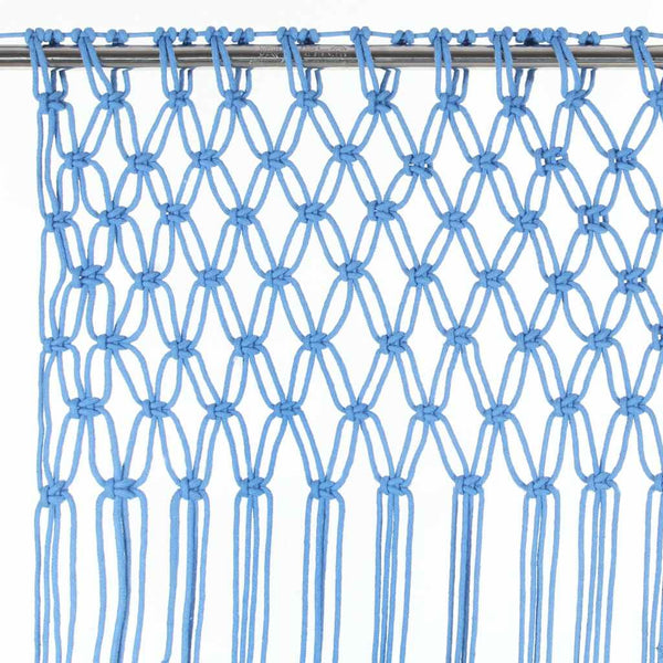 Blauer Makramee-Vorhang Andre 140x240cm (Baumwolle)