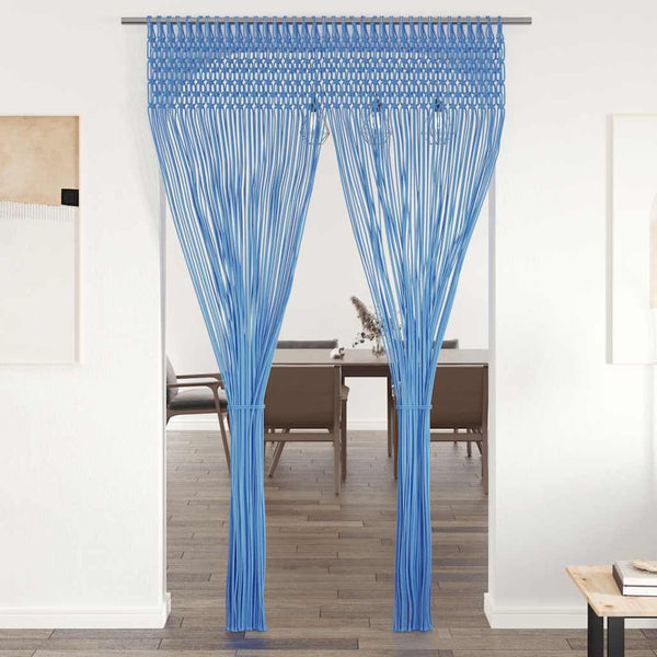 Blauer Makramee-Vorhang Andre 140x240cm (Baumwolle)