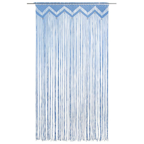 Blauer Makramee-Vorhang Visztian 140x240cm (Baumwolle)