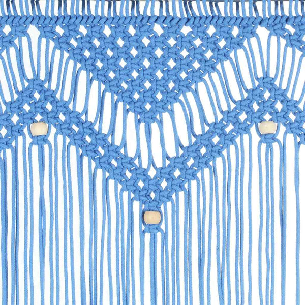 Blauer Makramee-Vorhang Visztian 140x240cm (Baumwolle)
