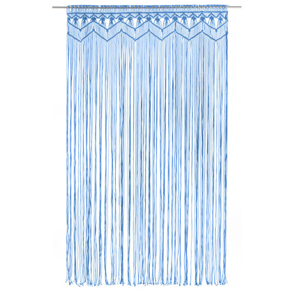 Blauer Makramee-Vorhang Ilario 140x240cm (Baumwolle)