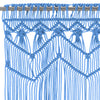 Blauer Makramee-Vorhang Ilario 140x240cm (Baumwolle)