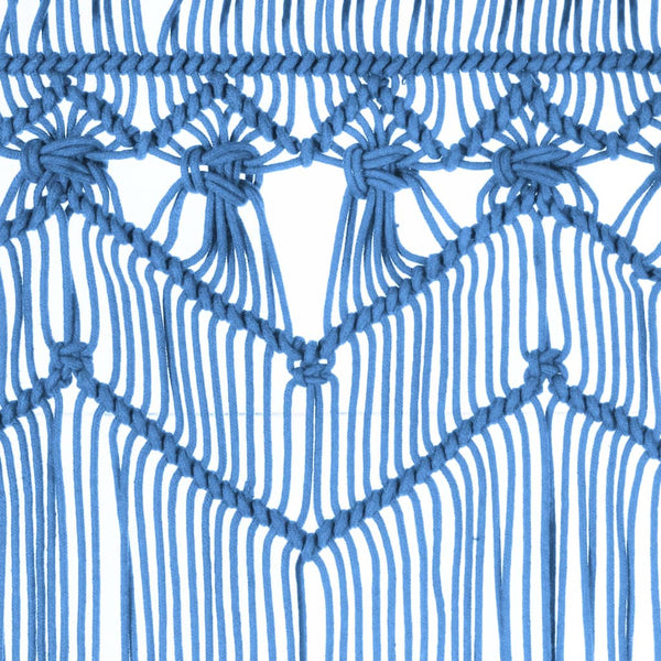 Blauer Makramee-Vorhang Ilario 140x240cm (Baumwolle)