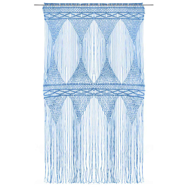 Blauer Makramee-Vorhang Isadore 140x240cm (Baumwolle)