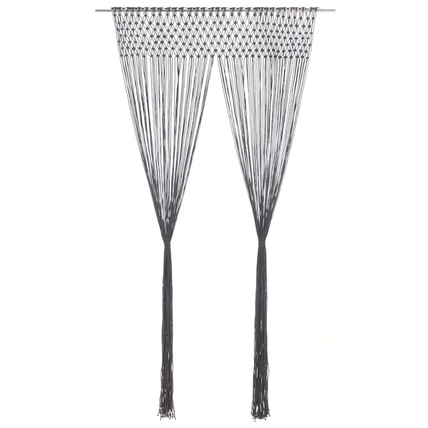 Anthrazit Makramee Vorhang Andre 140x240cm (Baumwolle)